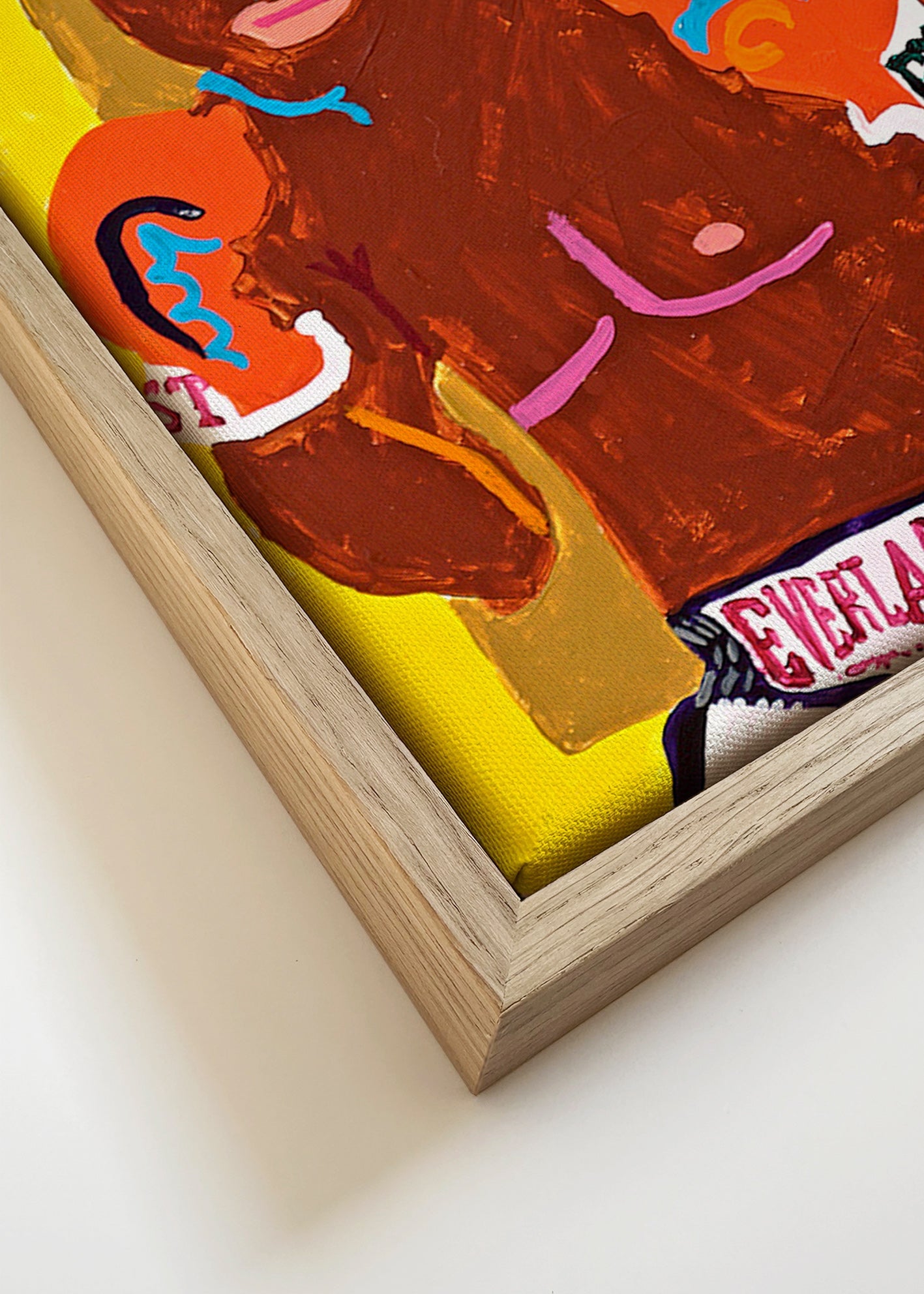 Cuadro deportivo boxeador ilustrado – Canvas detail