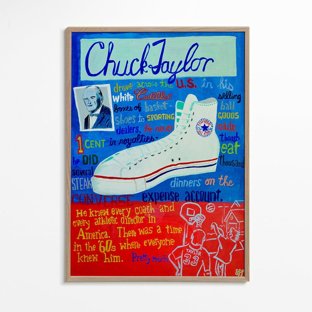 Cuadro deportivo Chuck Taylor zapatilla retro – Oak Frame