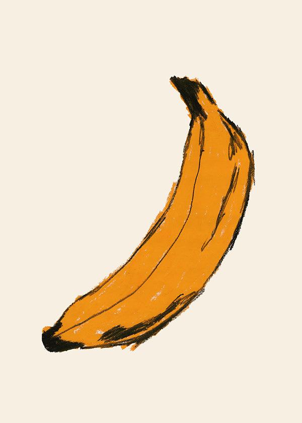 Cuadro de cocina banana ilustrada