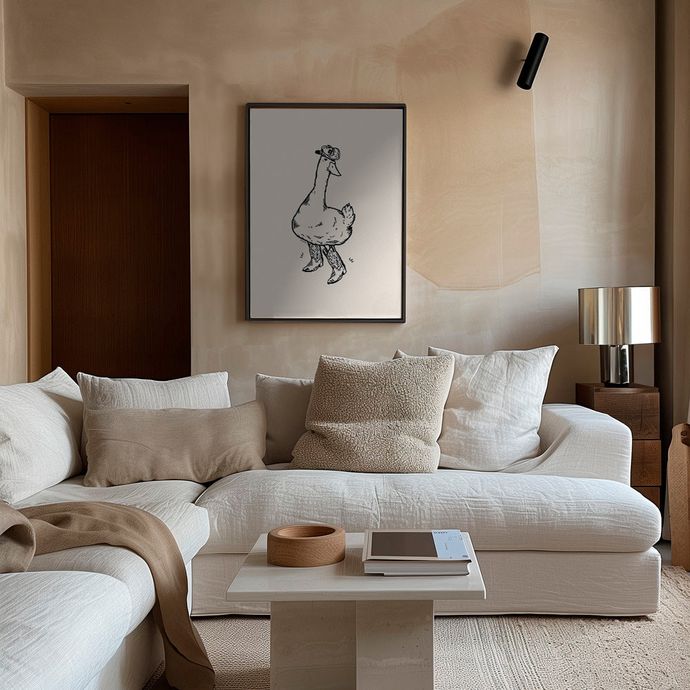 Cuadro pato vaquero ilustrado – Canvas2