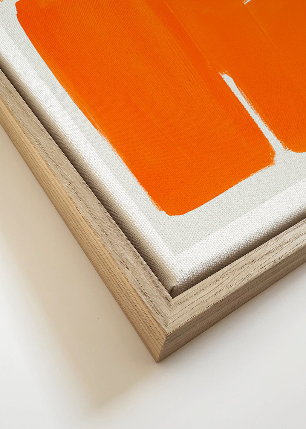 Cuadro geométrico con bloques naranjas – Canvas detail