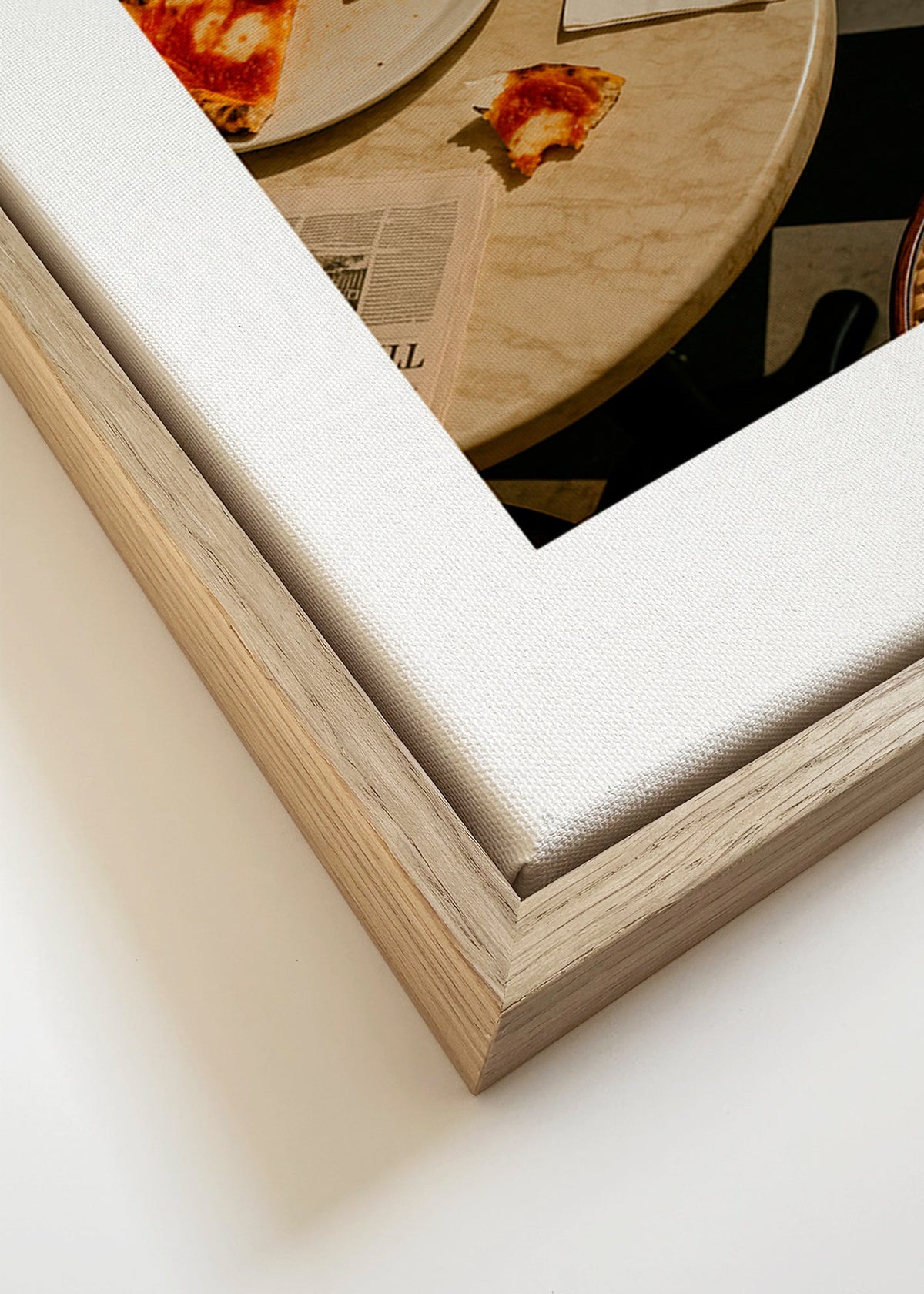Cuadro de cocina con pizza sobre mármol – Canvas detail