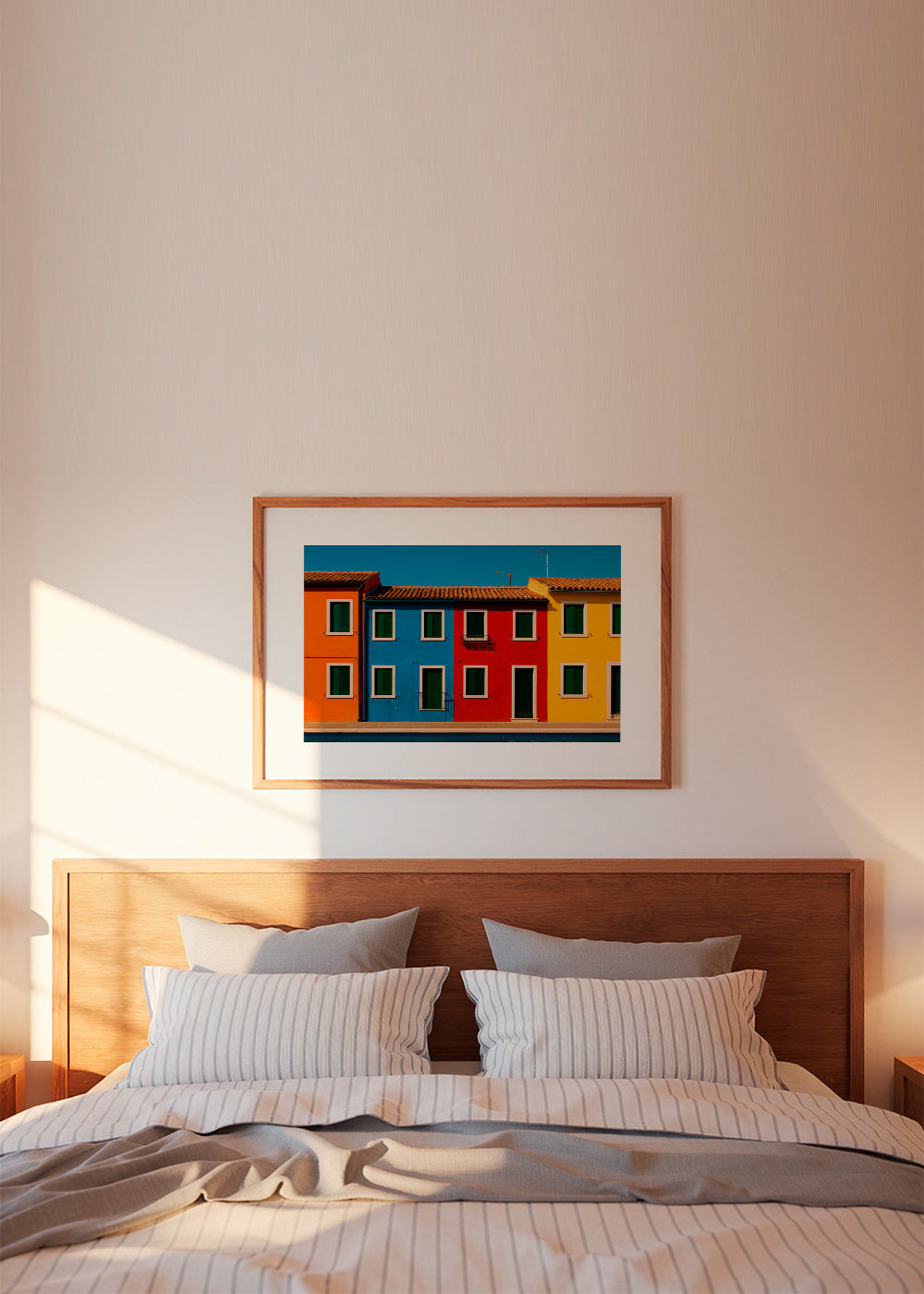 Cuadro de ciudades: fachadas coloridas en fila – Product2