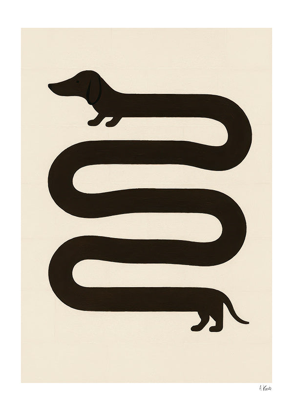 Cuadro perro alargado minimalista