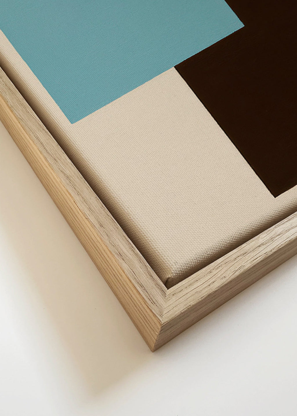 Cuadro geométrico azul y marrón – Canvas detail