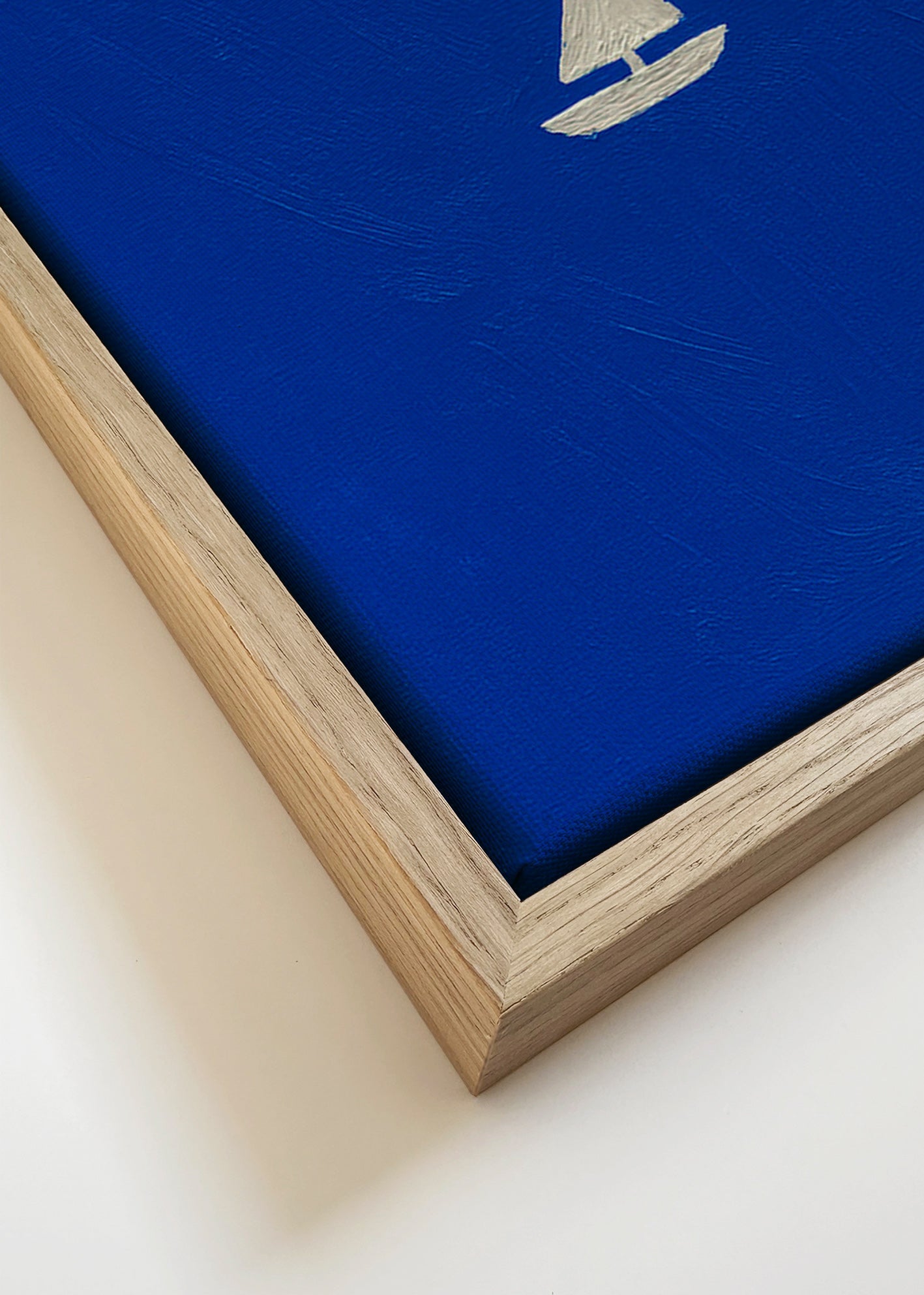 Cuadro de paisaje con velero minimalista – Canvas detail