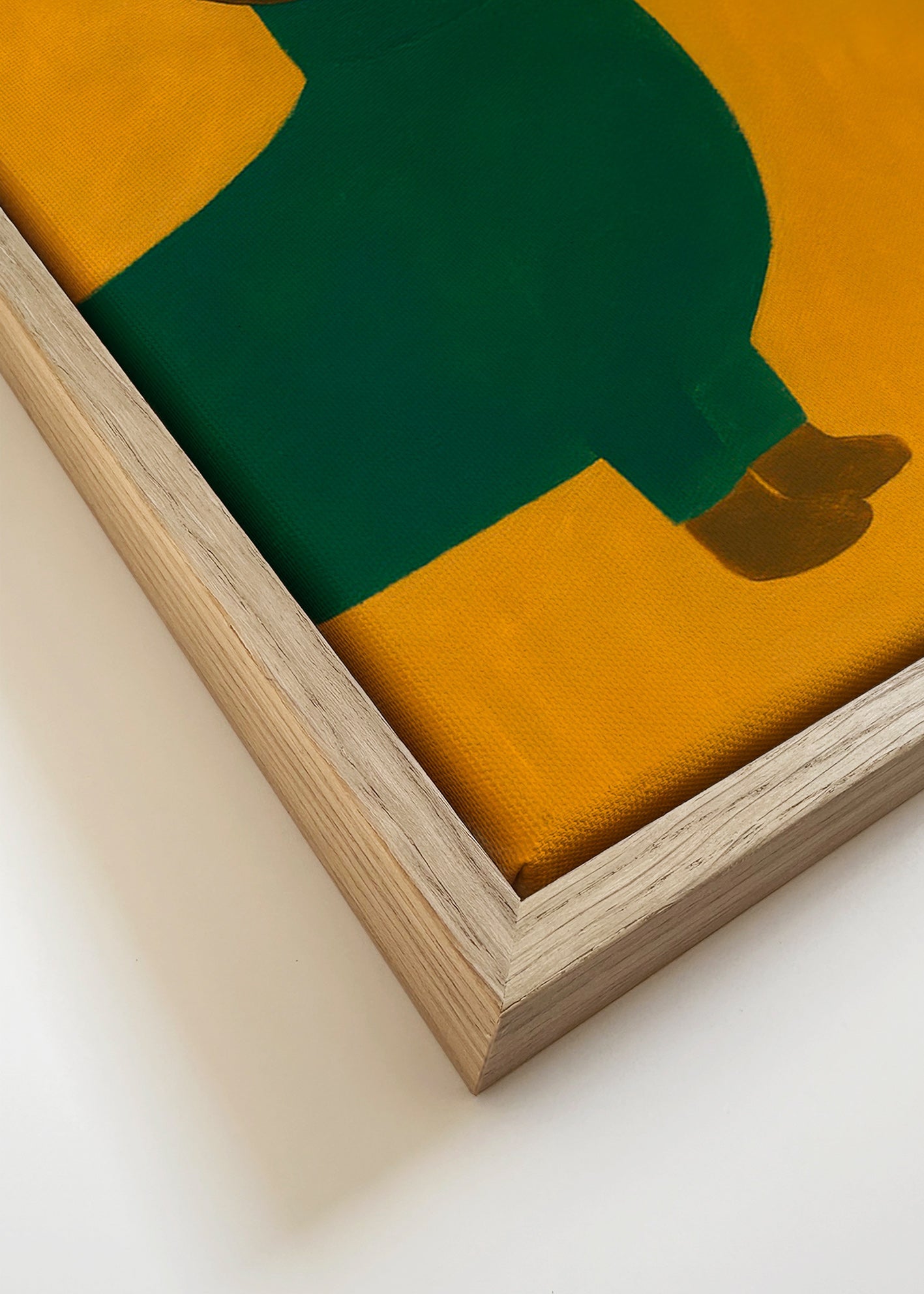 Cuadro perro salchicha en mostaza – Canvas detail