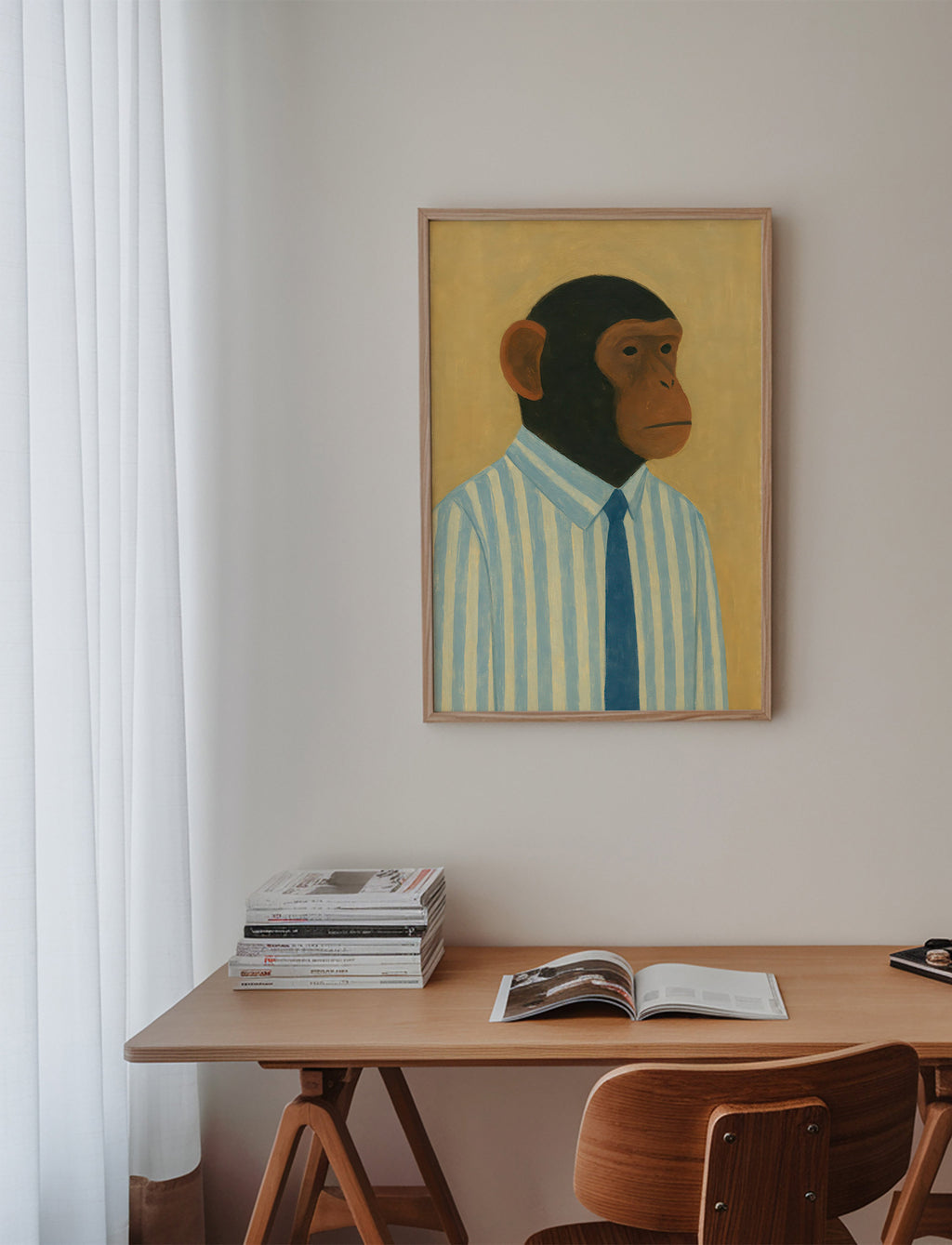 Cuadro simio en camisa a rayas – Product2