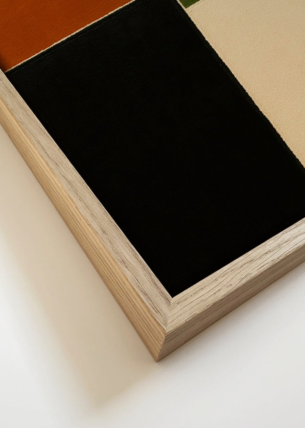 Cuadro geométrico de bloques en tonos tierra – Canvas detail