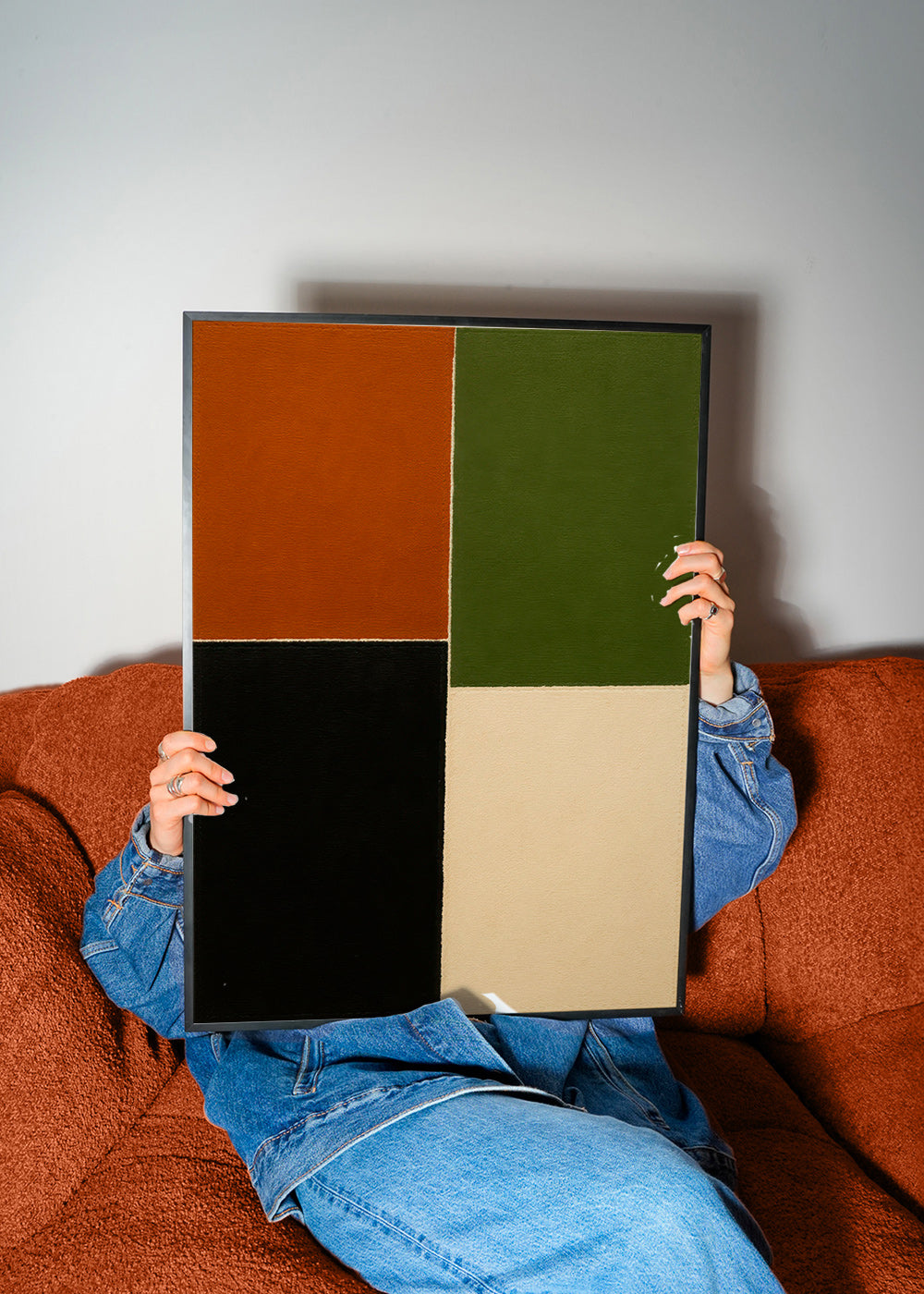 Cuadro geométrico de bloques en tonos tierra – Product1