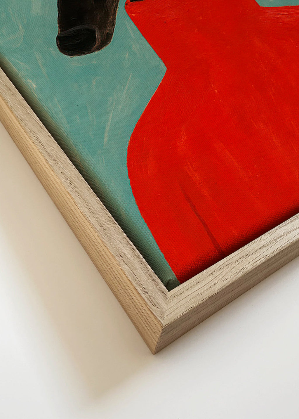 Cuadro retrato de galgo con jersey rojo – Canvas detail