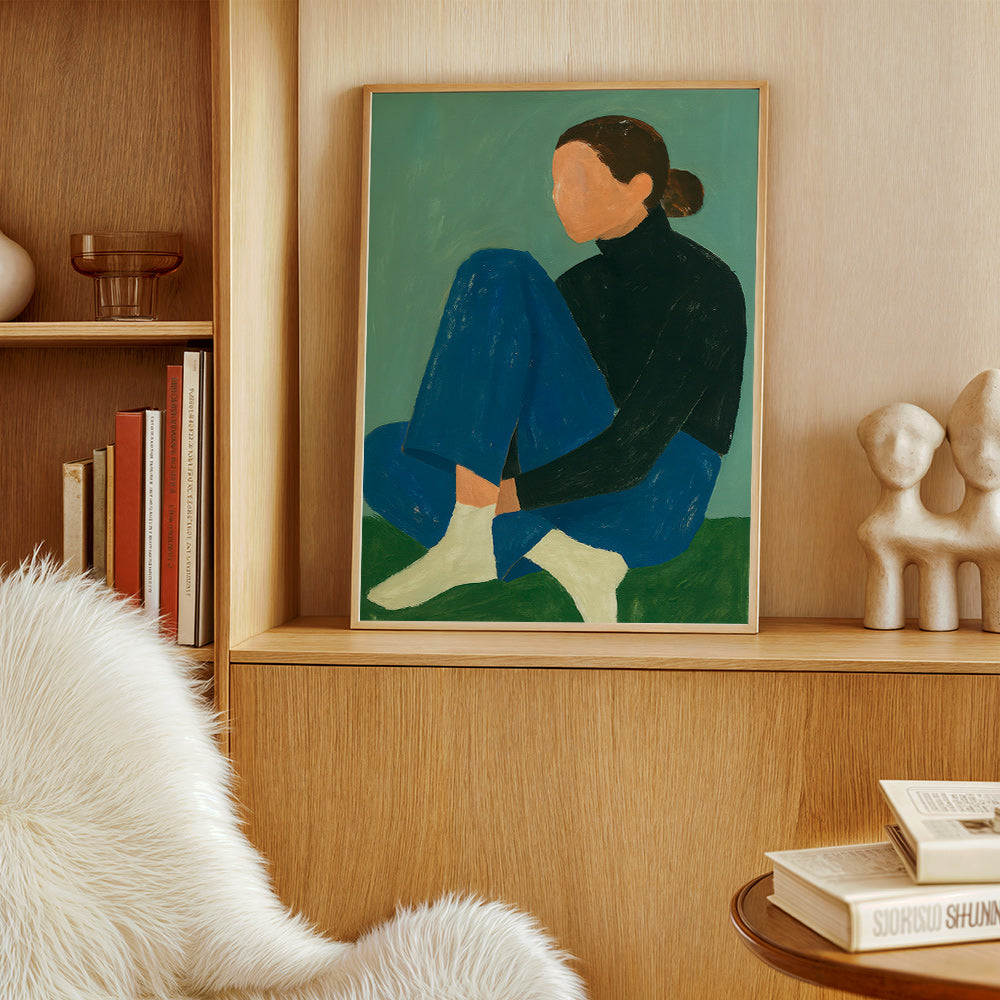 Ilustración de figura sentada minimalista – Product2