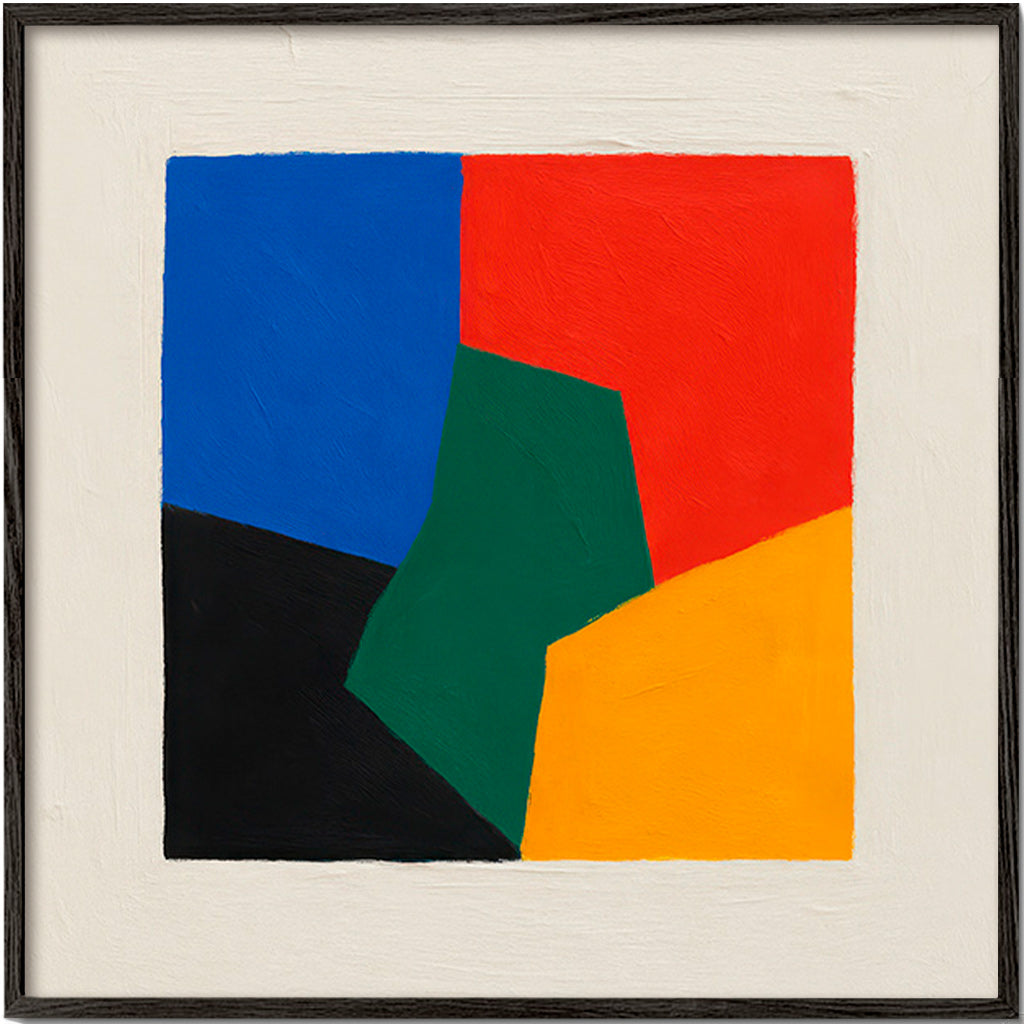 Cuadro geométrico bloques de color – Black Frame