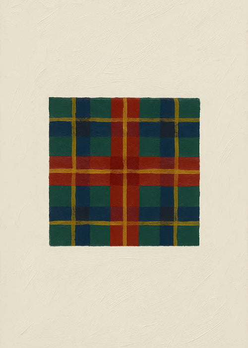 Cuadro geométrico tartán pintado