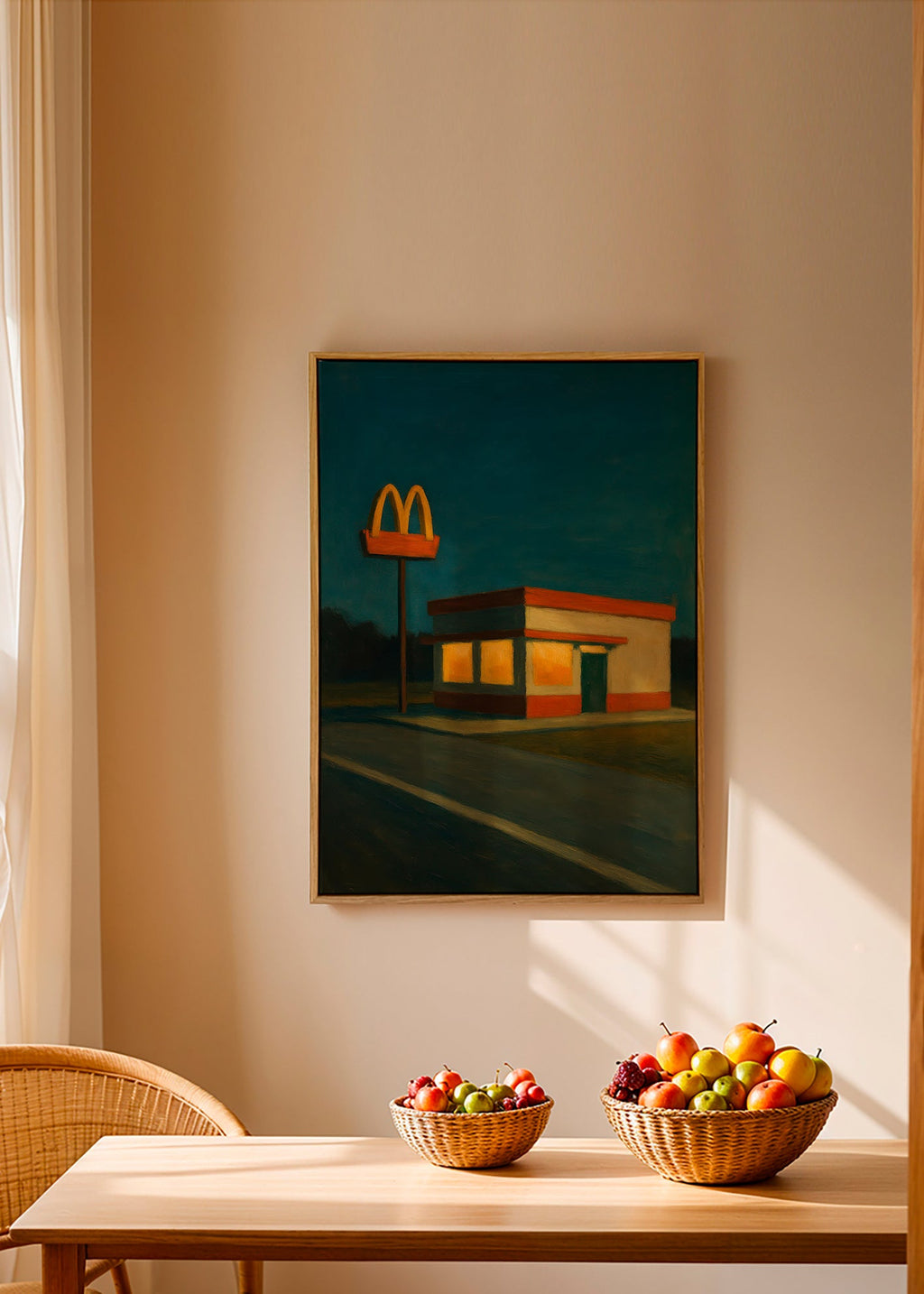 Cuadro de cocina: local nocturno con letrero icónico – Canvas1