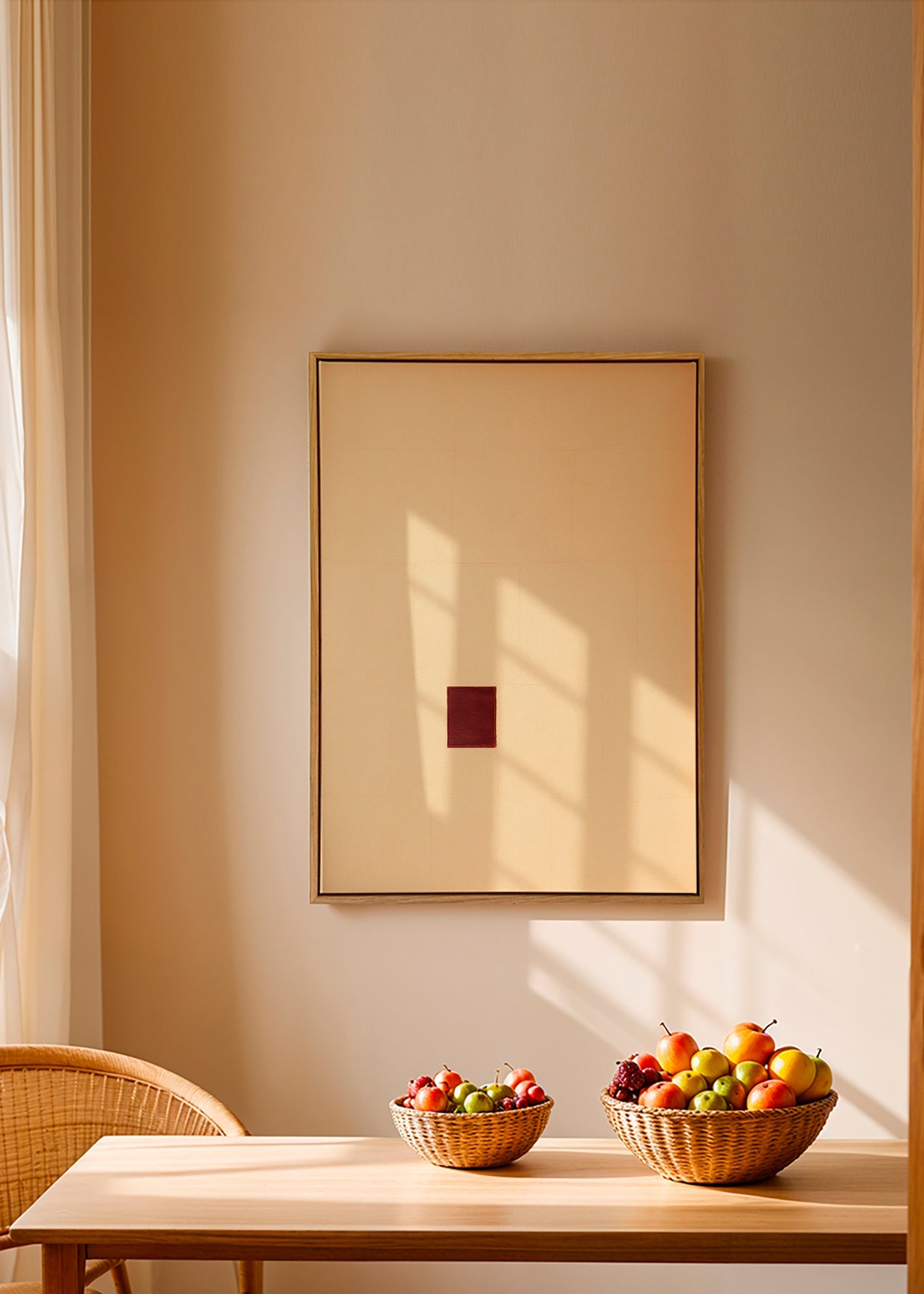 Cuadro minimalista con núcleo rojo – Canvas2