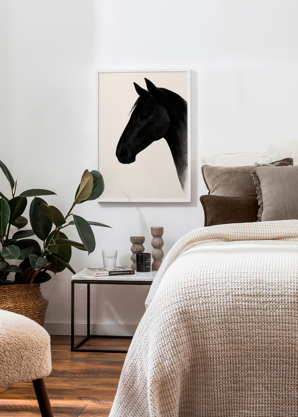 Cuadro perfil de caballo negro – Product2