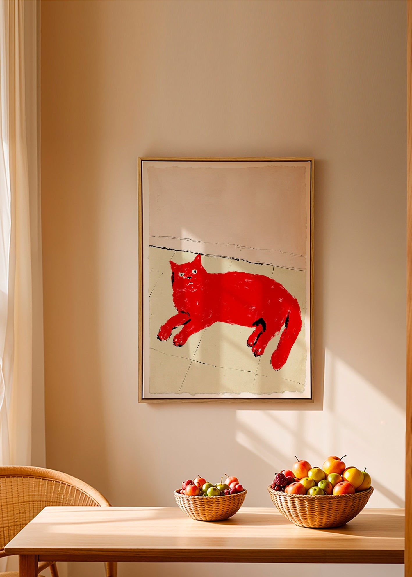 Cuadro gato rojo tumbado – Canvas2