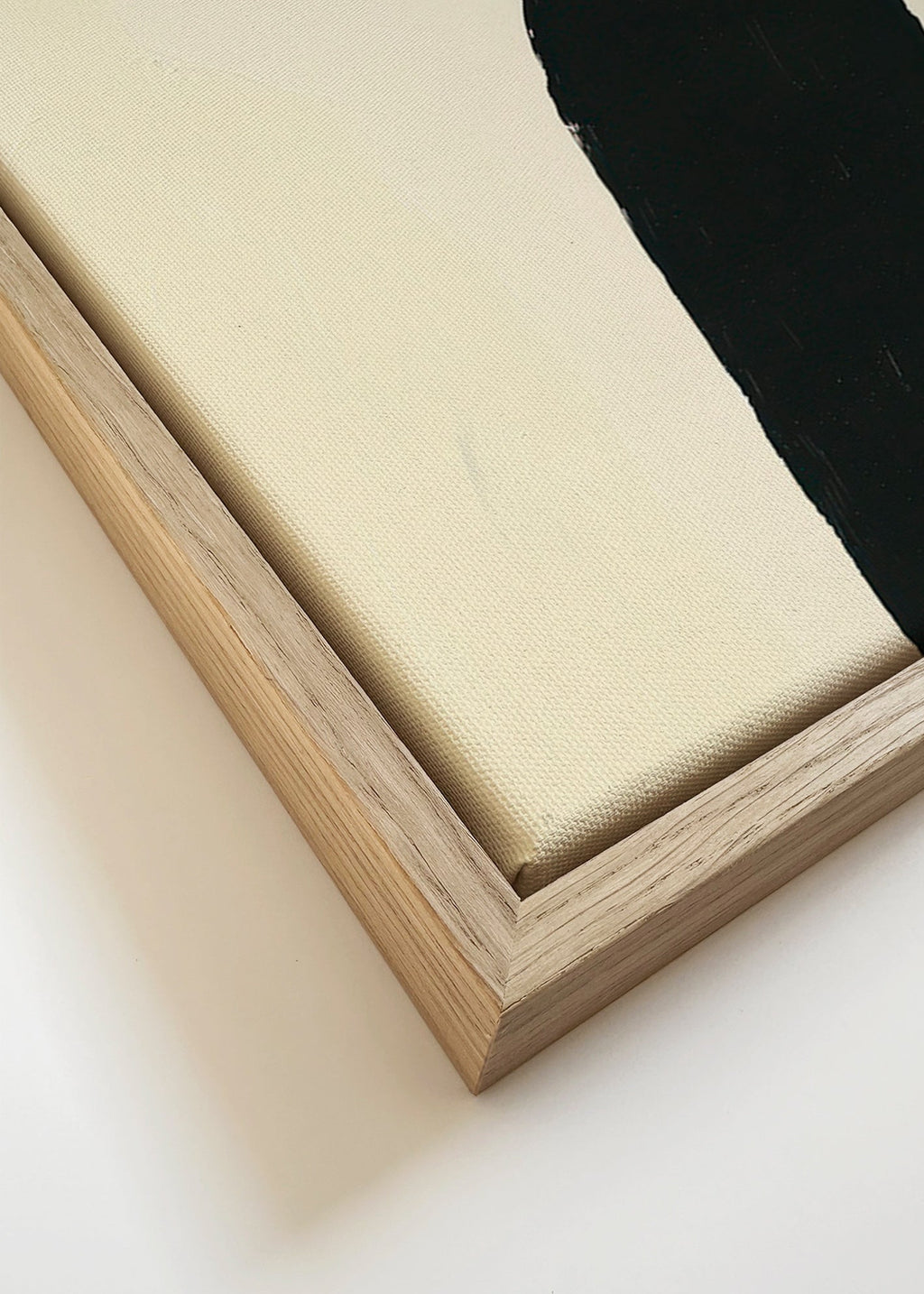 Cuadro abstracto de siluetas alargadas – Canvas detail