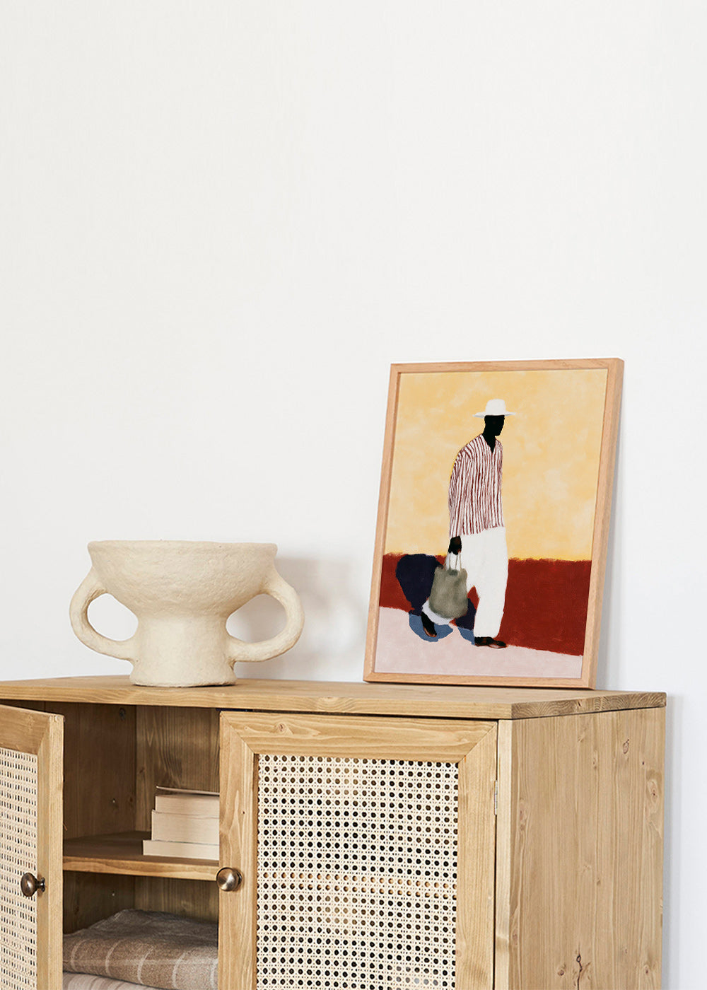 Ilustración de figura caminante con sombrero – Product2