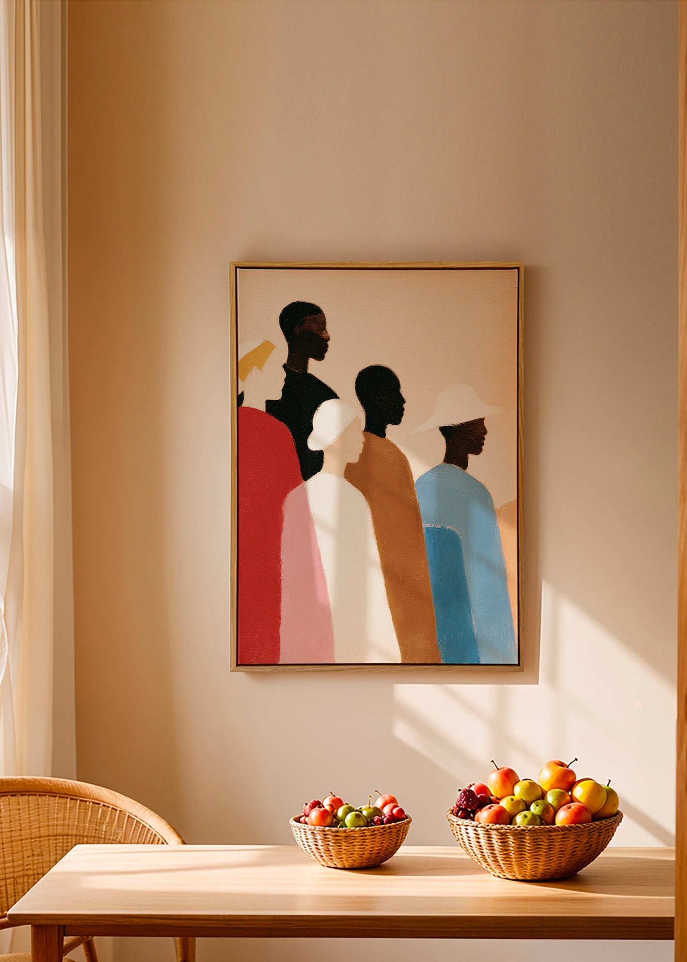 Cuadro abstracto de figuras en fila – Canvas1