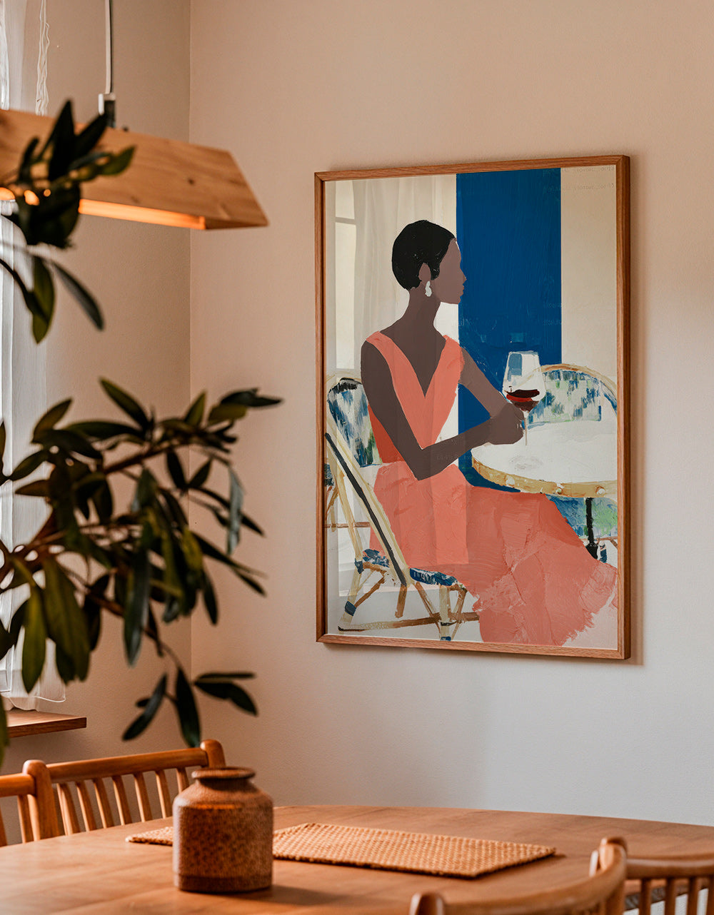 Cuadro de cocina con figura femenina y copa coral – Product3