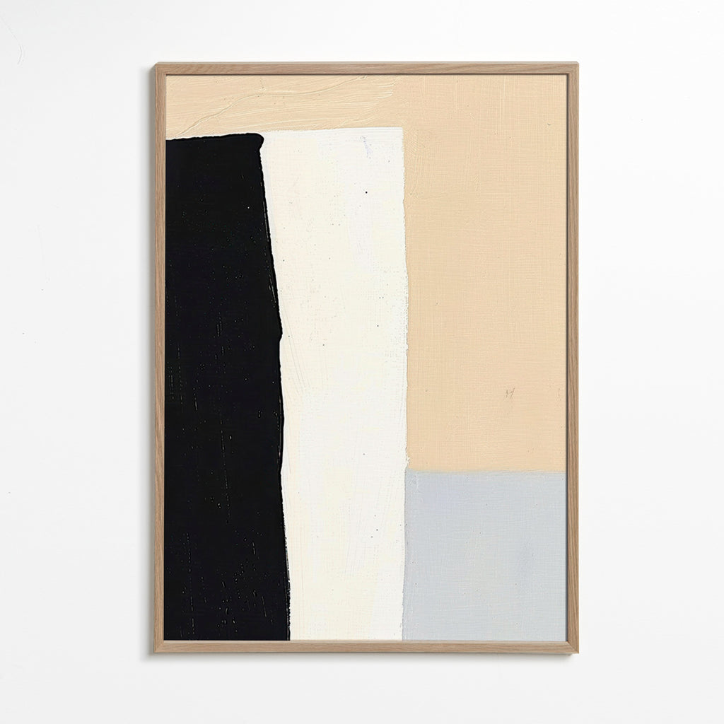 Cuadro abstracto en bloques verticales – Oak Frame