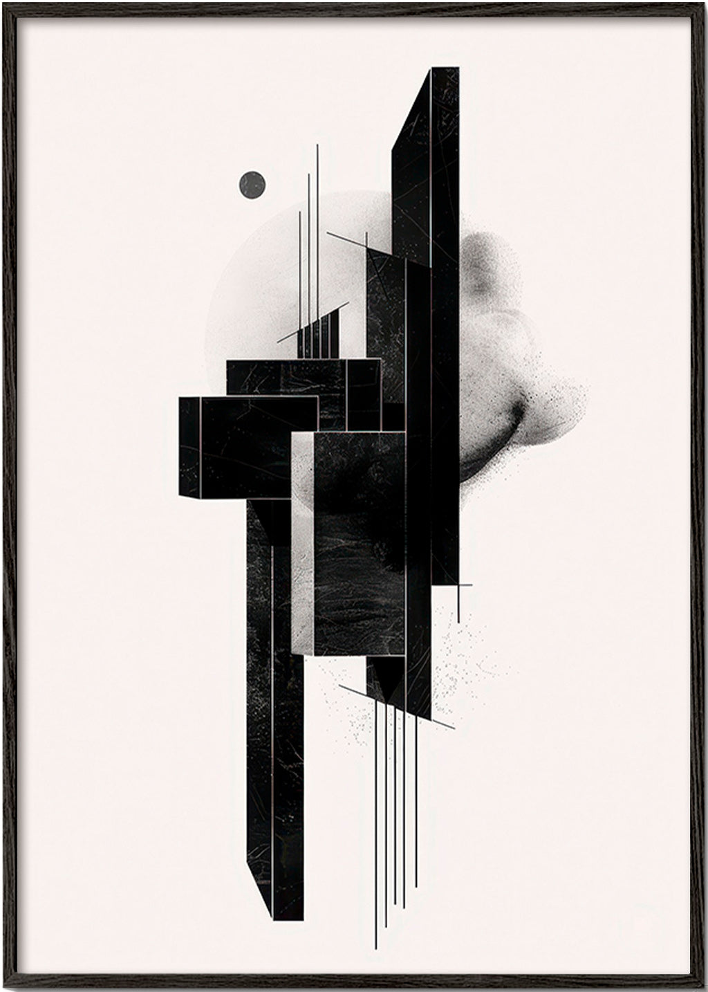 Cuadro geométrico monolito en negro – Black Frame