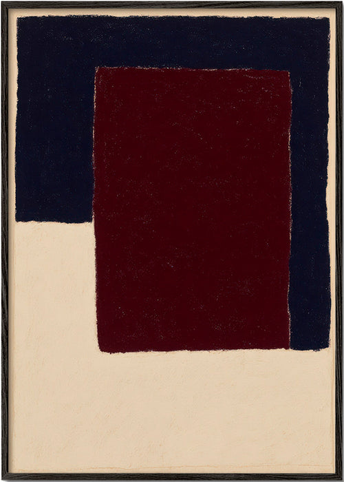 Cuadro abstracto borgoña vertical – Black Frame