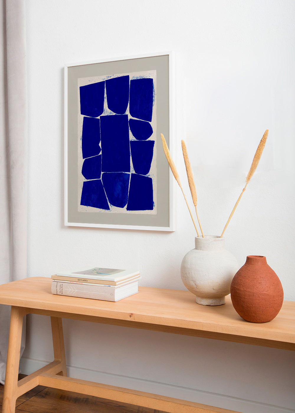 Cuadro abstracto en bloques azules – Product1