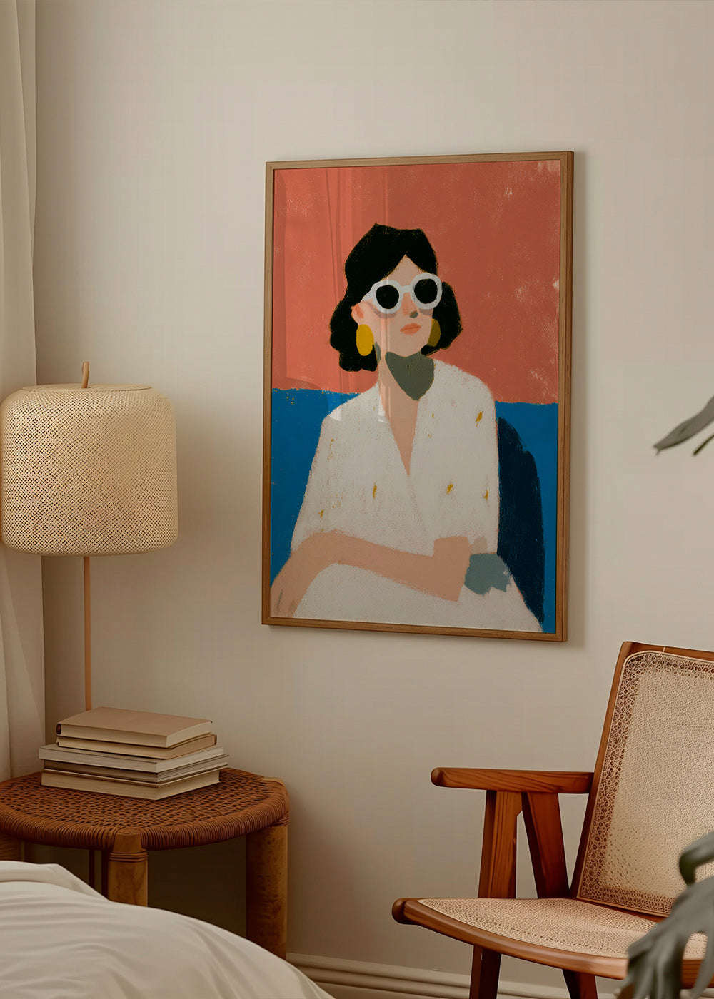 Ilustración femenina con gafas blancas – Product1