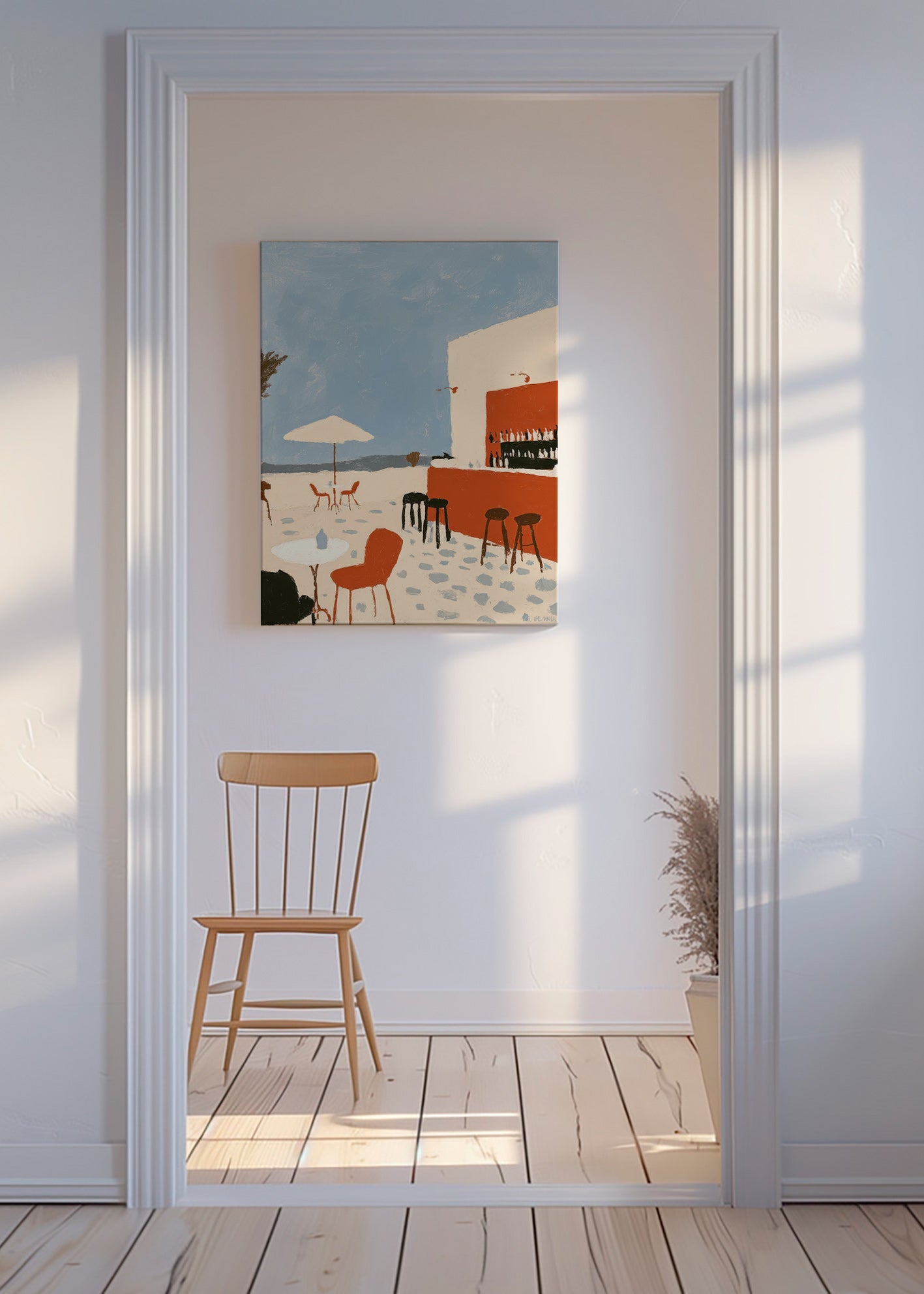 Cuadro de paisaje: terraza costera minimalista – Canvas