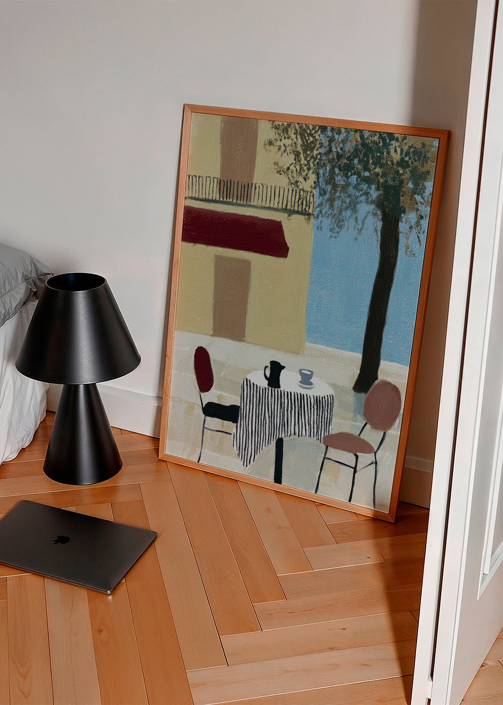 Cuadro de cocina con terraza y mesa bajo toldo – Product2