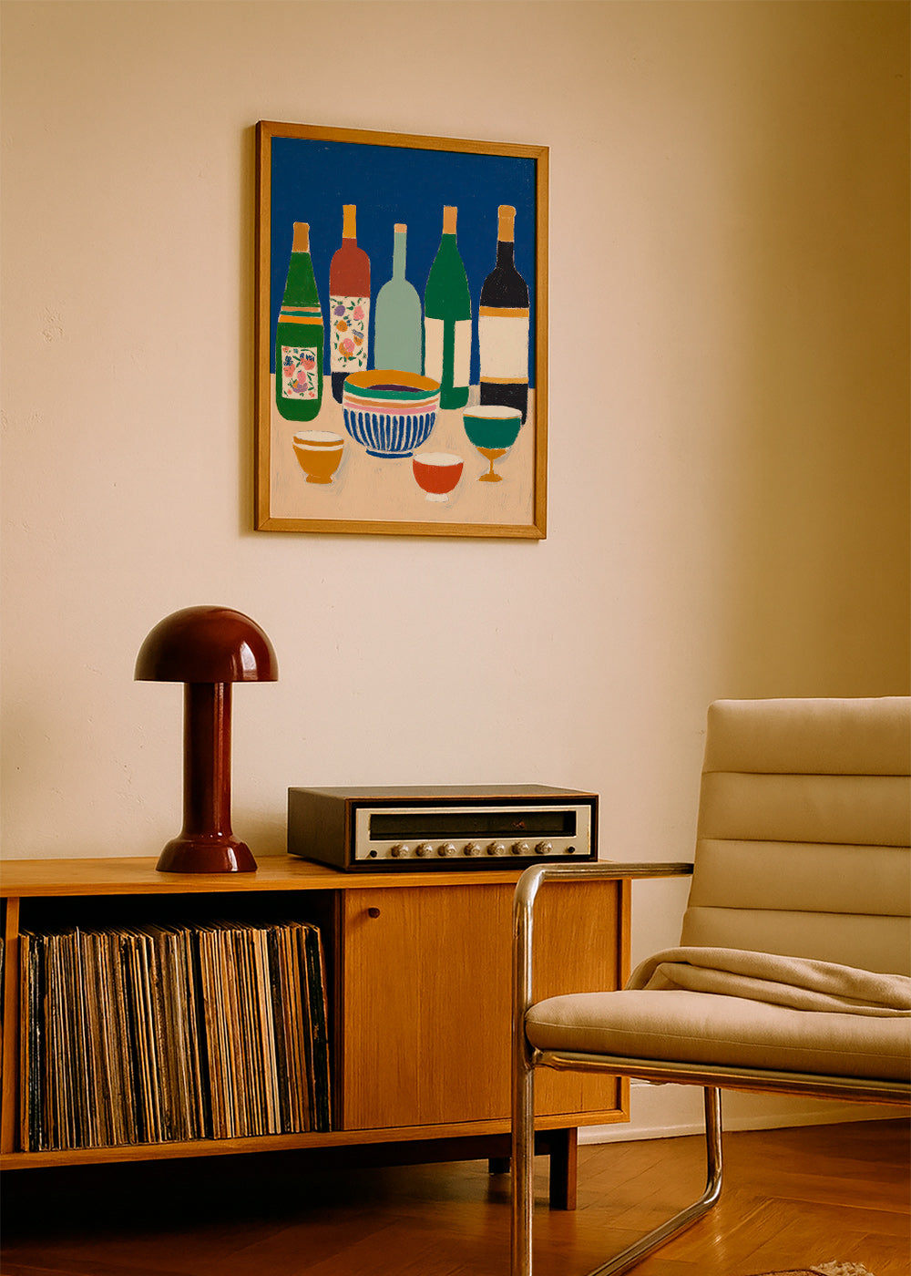 Cuadro de cocina con botellas y cuencos – Product2