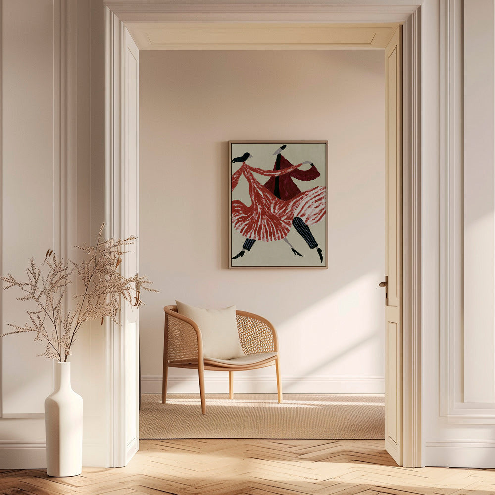 Abstract artwork of dancing figures