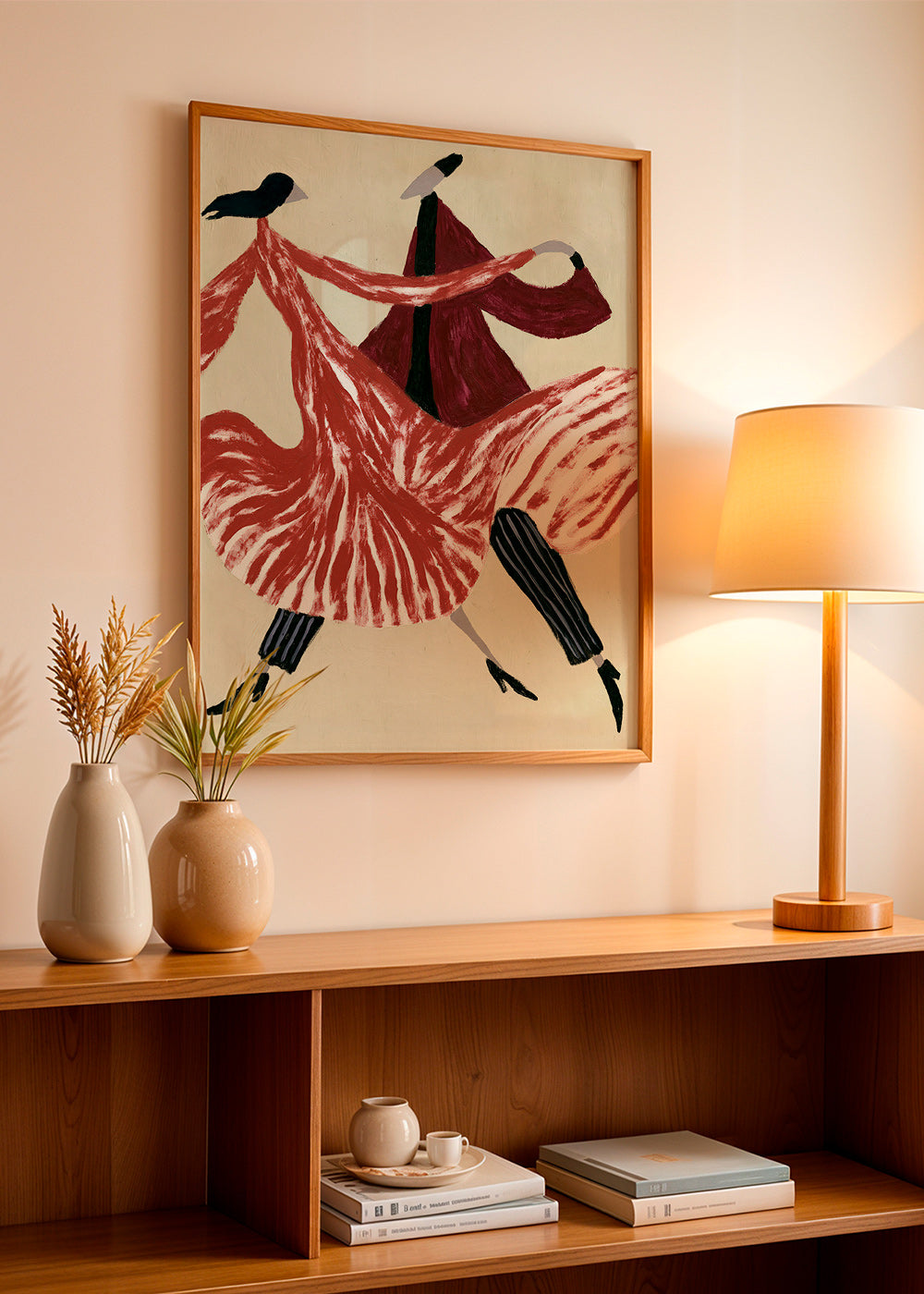 Abstract artwork of dancing figures