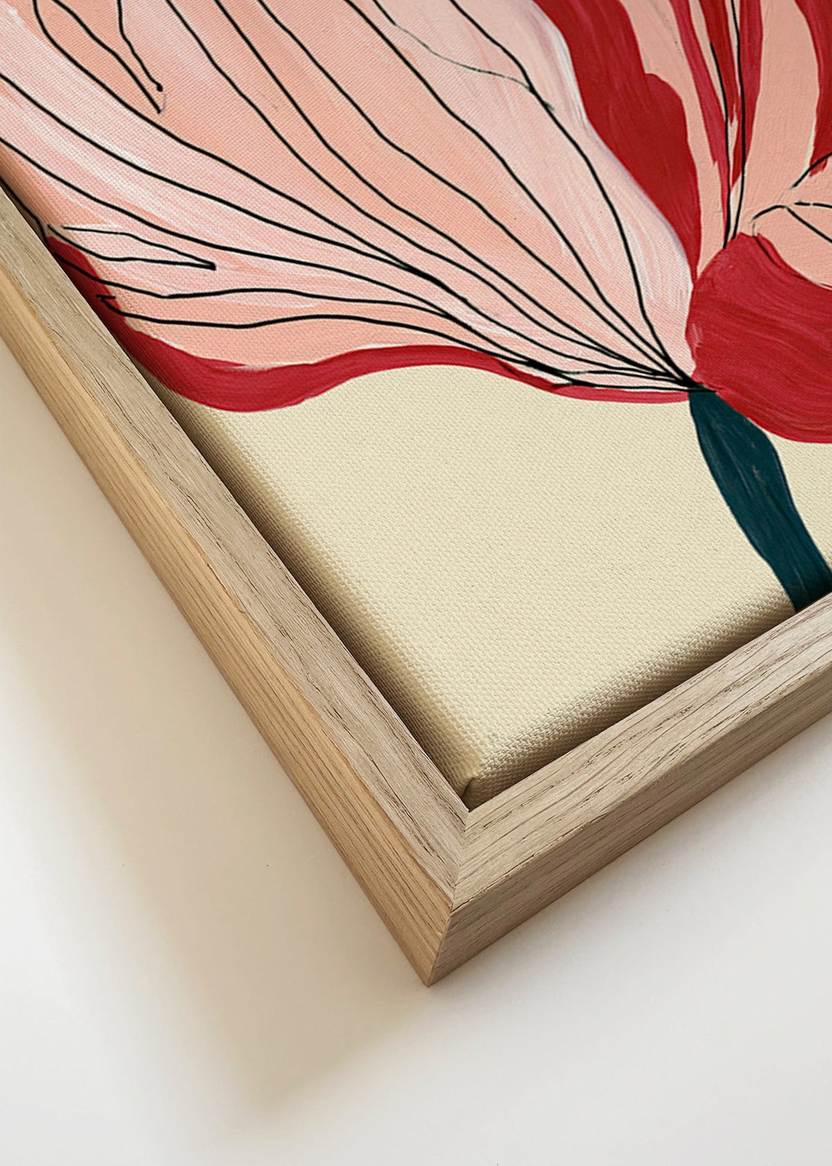 Botanical print scarlet petals – Canvas detail