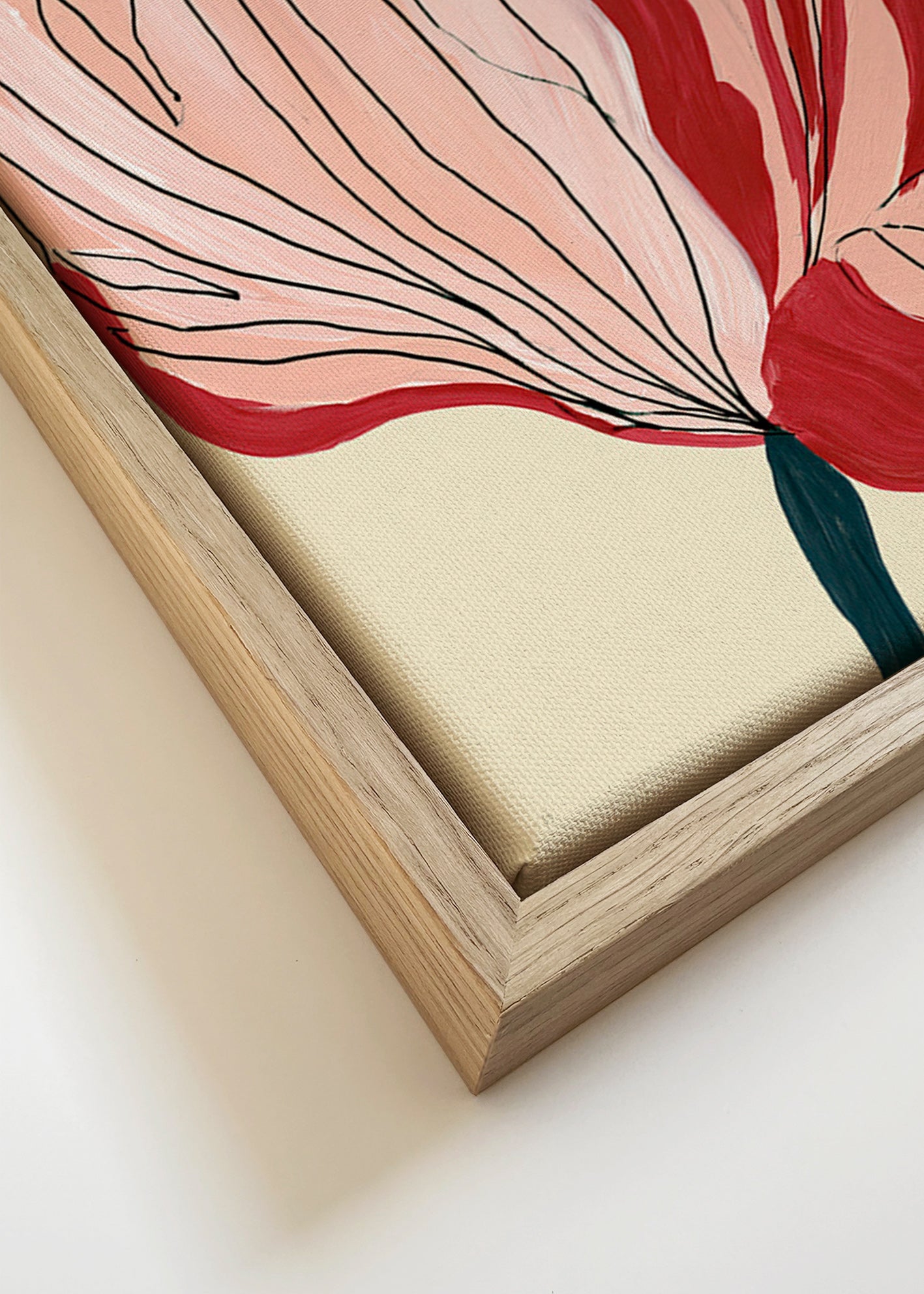 Botanical print scarlet petals – Canvas detail