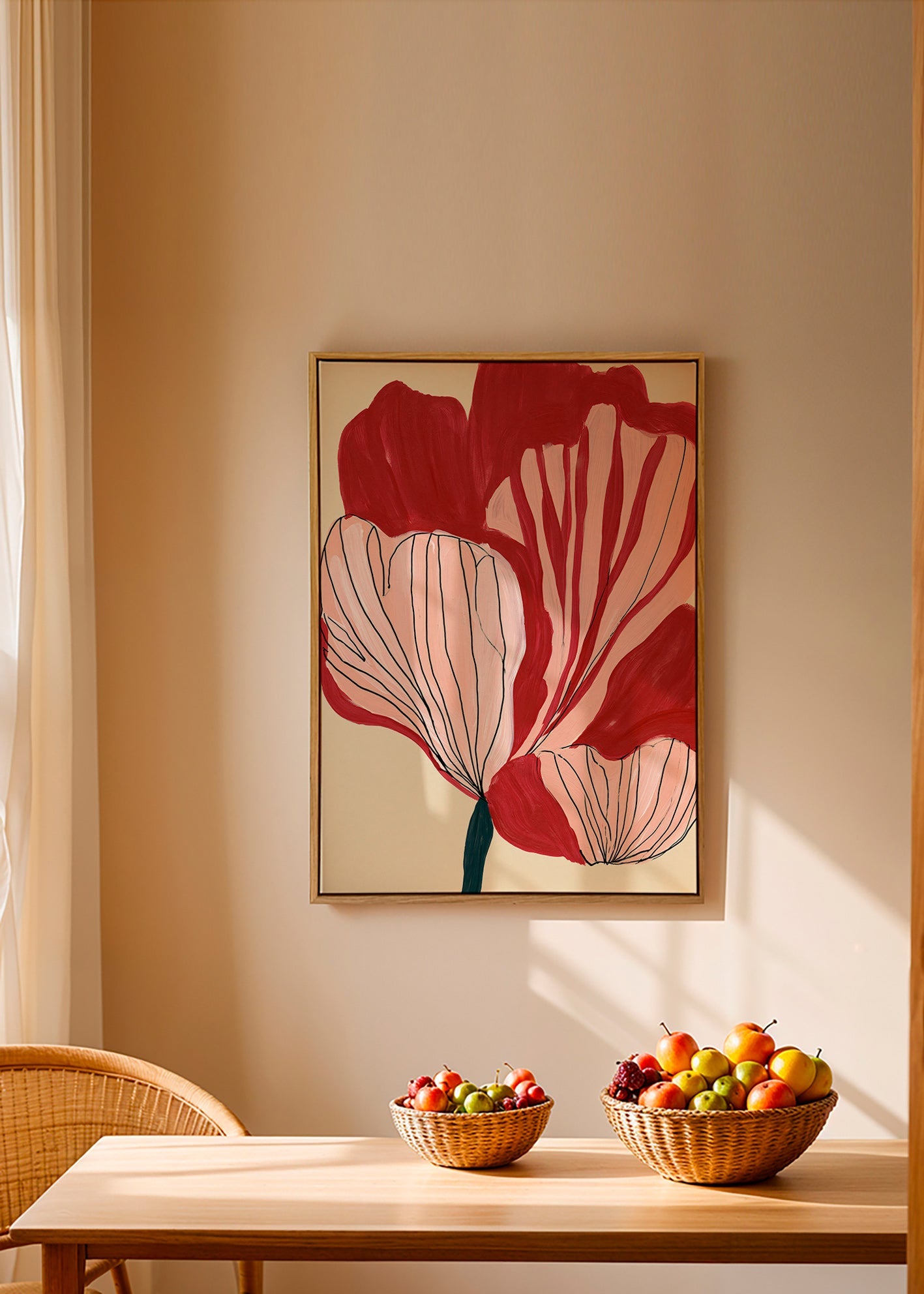 Botanical print scarlet petals – Canvas1