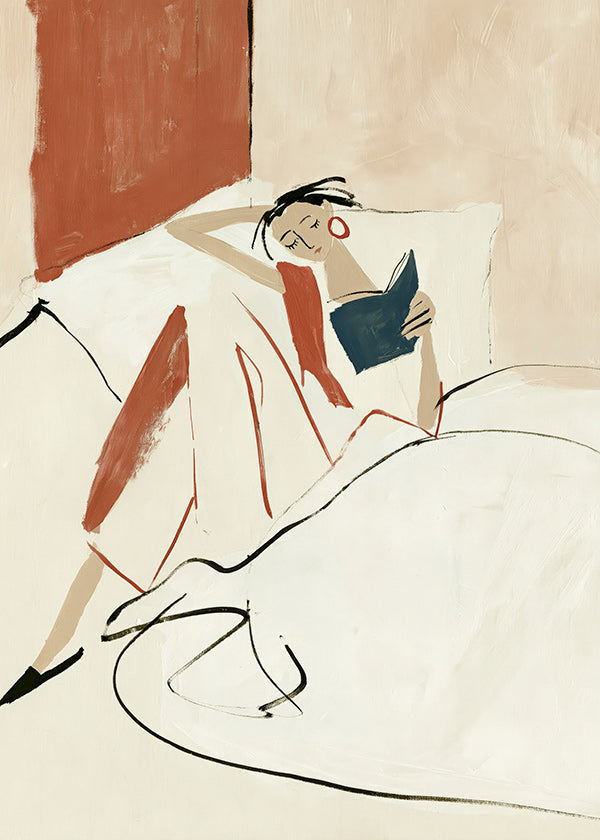 Illustration of a woman reading