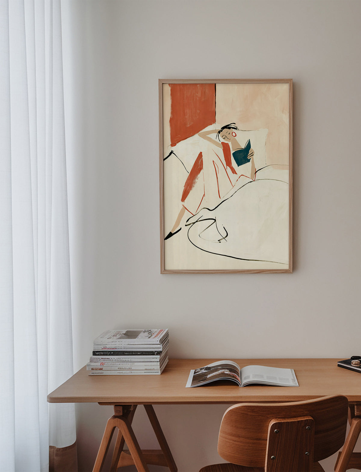 Illustration of a woman reading