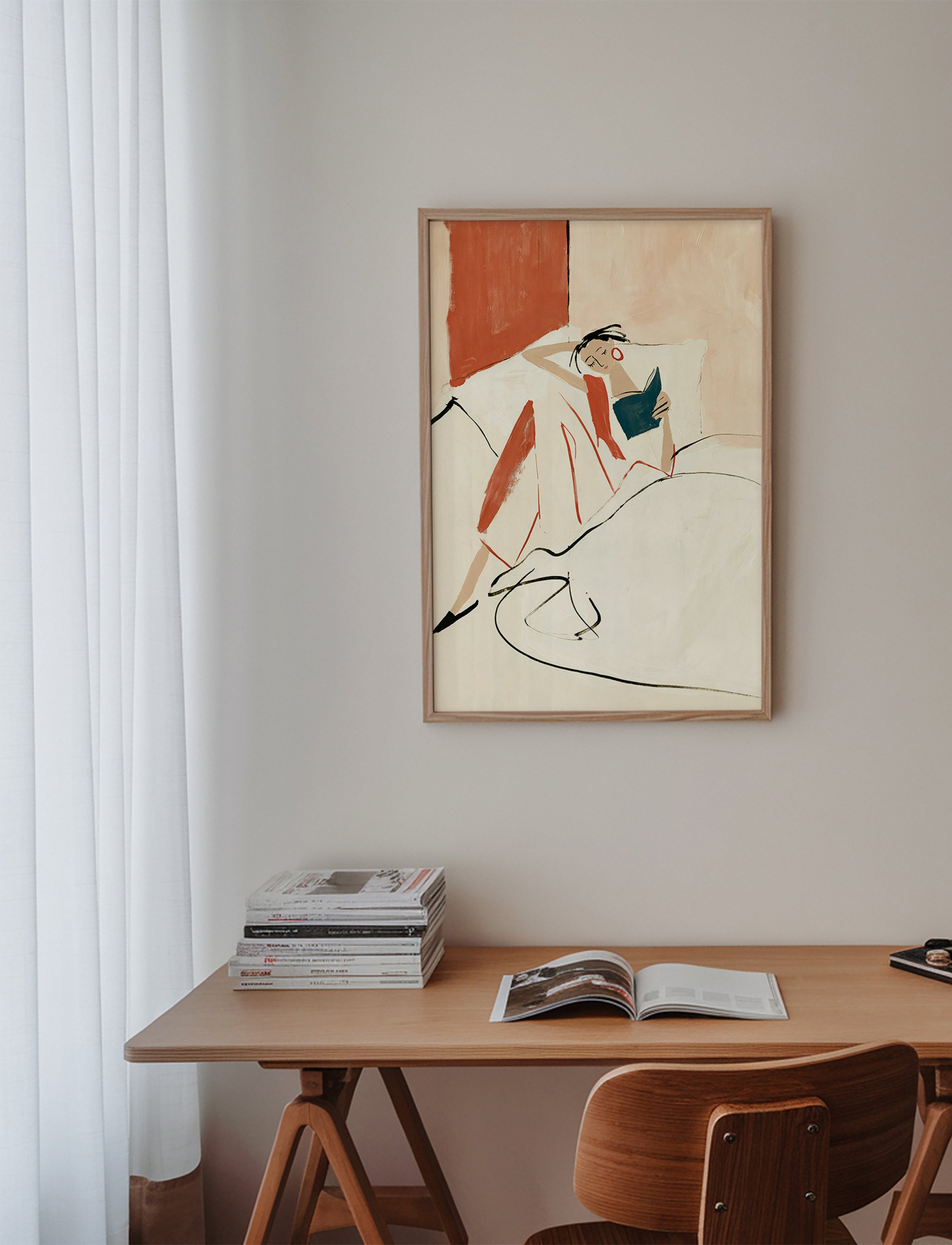 Illustration of a woman reading