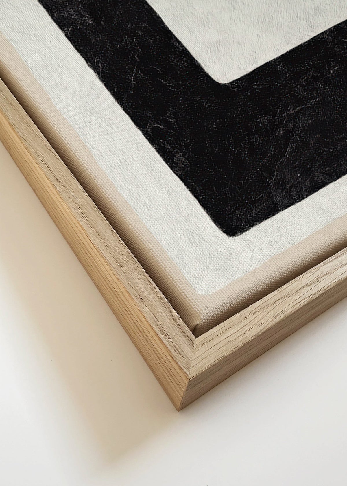 Abstract artwork terracotta and black blocks