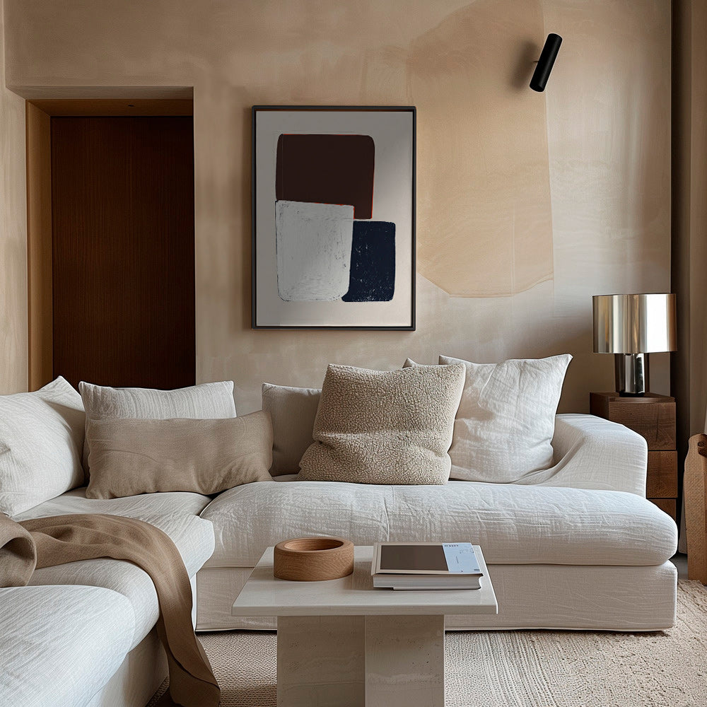 Geometric art with stacked shapes