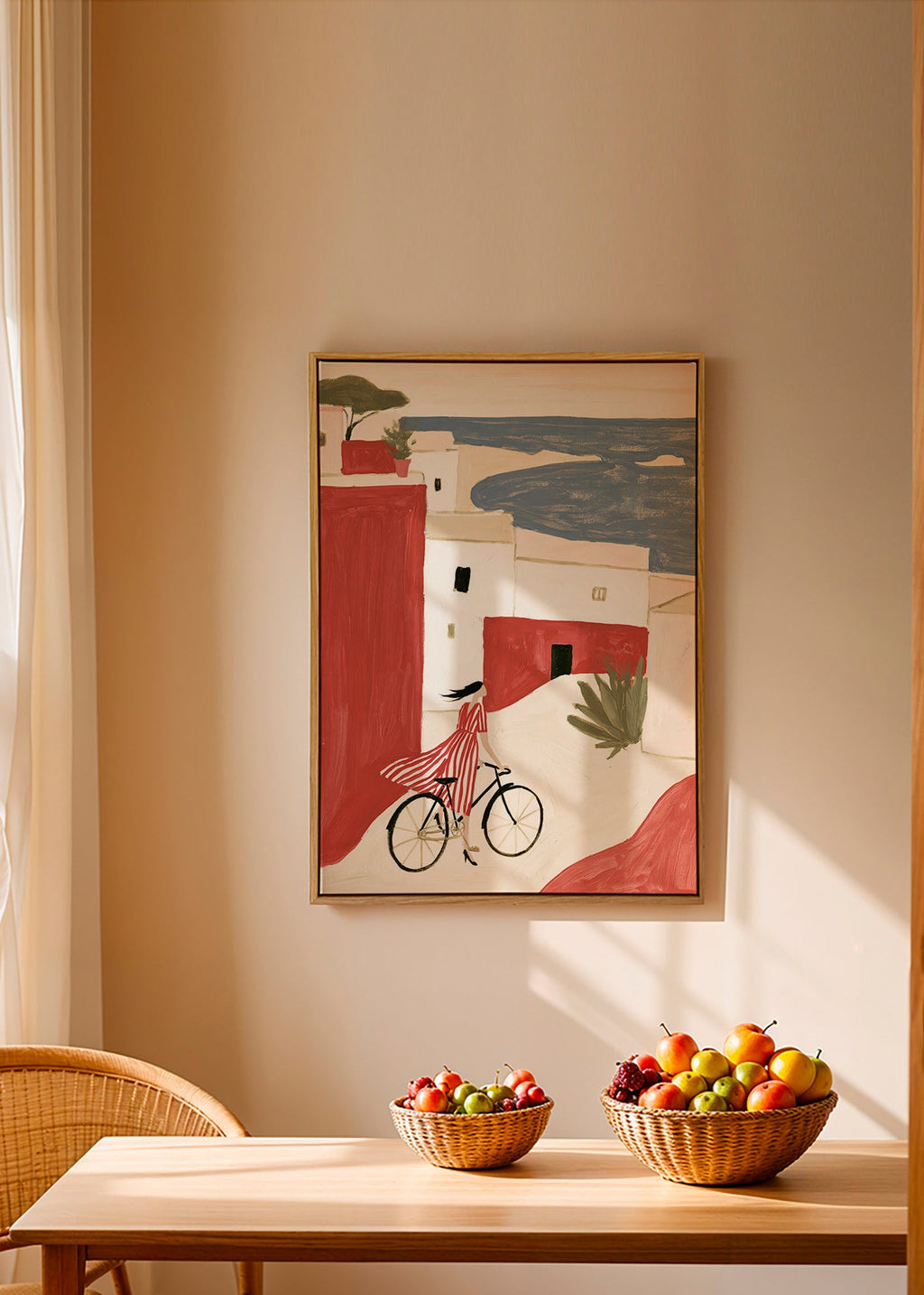 Coastal bicycle illustration