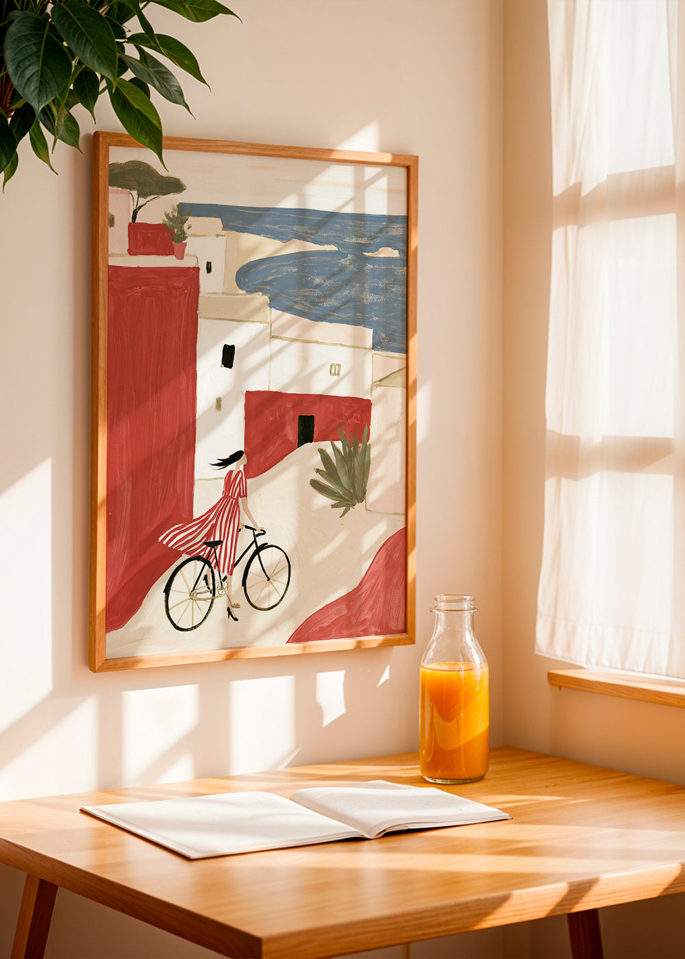 Coastal bicycle illustration