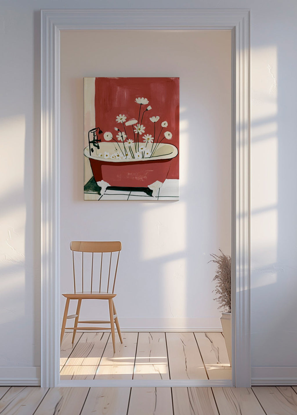 Botanical print with bathtub flowers