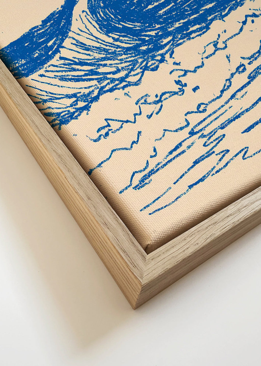 Landscape art with sketched wave and sailboat