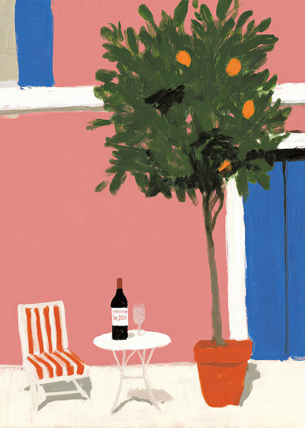 Kitchen art featuring a citrus pot on a terrace