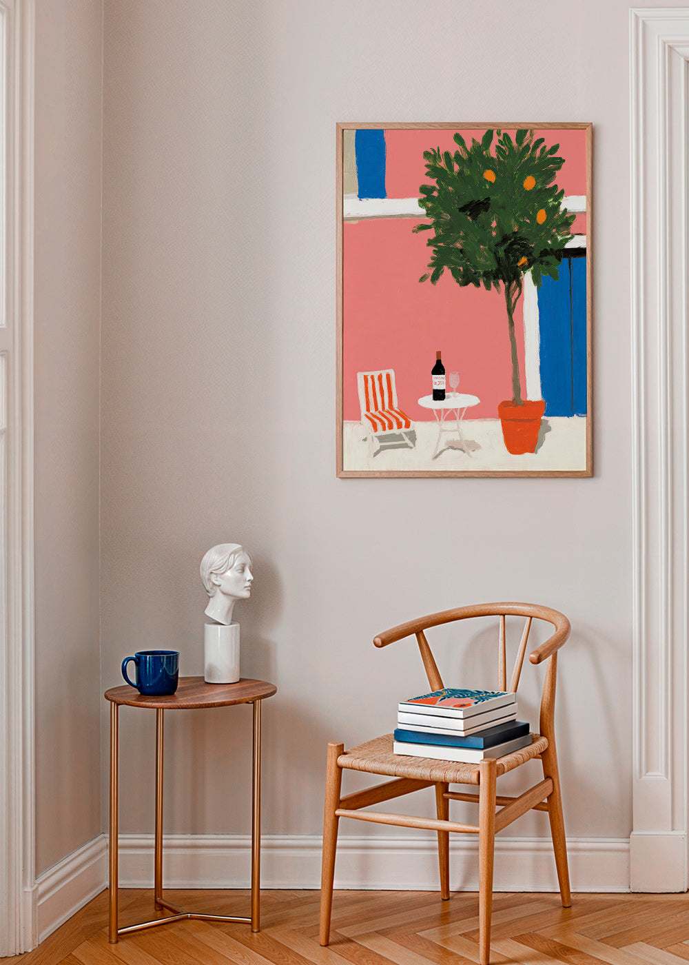 Kitchen art featuring a citrus pot on a terrace